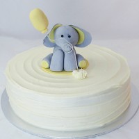 Baby Elephant Balloon Buttercream Cake
